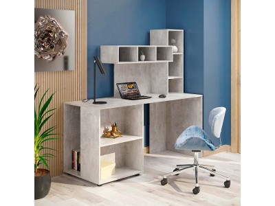 Бюро с надстройка KC-06 (дъб бетон)